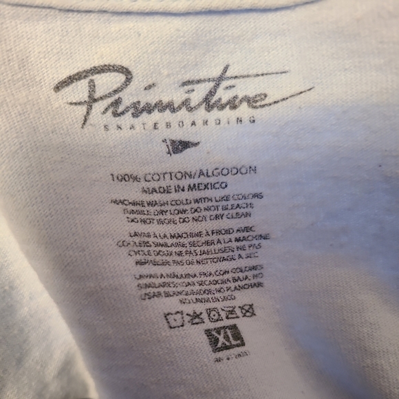 Primitive Long Sleeve T-Shirt MensSz XL Tie Light Blue Spell out - Picture 2 of 3